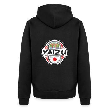 Yaizu Japon Drapeau Badge Voyage Souvenir Timbre - Veste à capuche bio Premium Unisexe - noir - Dos - Nico (187cm)