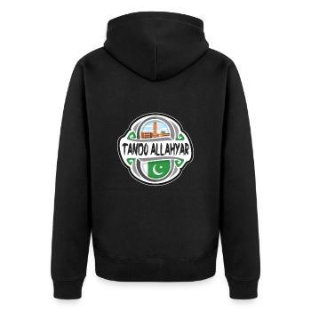 Tando Allahyar Pakistan Drapeau Voyage Souvenir Badge - Veste à capuche bio Premium Unisexe - noir - Dos - Nico (187cm)