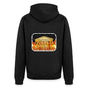 Rom Italien Aquarell Skizze Handgezeichnetes Gemälde - Unisex Premium Bio Zip Hoodie - Schwarz - Hinten - Nico (187cm)