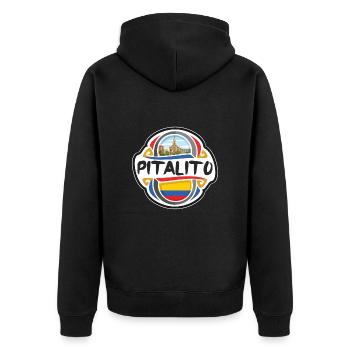 Pitalito Colombie Drapeau Badge Voyage Souvenir Timbre - Veste à capuche bio Premium Unisexe - noir - Dos - Nico (187cm)