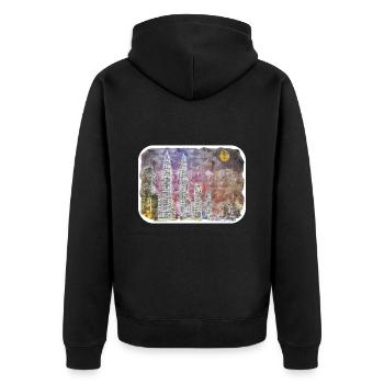 Malaisie Aquarelle Esquisse Dessinée à la Main Illustration - Veste à capuche bio Premium Unisexe - noir - Dos - Nico (187cm)