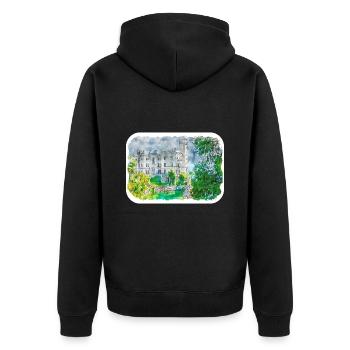 Italy Watercolor Sketch Hand Drawn Illustration - Unisex Premium Organic Zip Hoodie - black - Back - Nico (187cm)