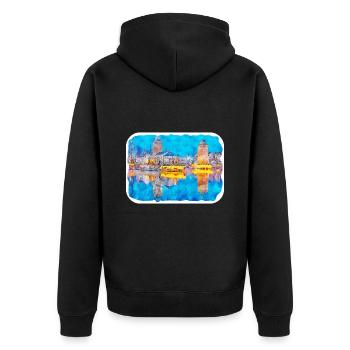 Strasbourg France Watercolor Sketch Drawn Illustra - Unisex Premium Organic Zip Hoodie - black - Back - Nico (187cm)