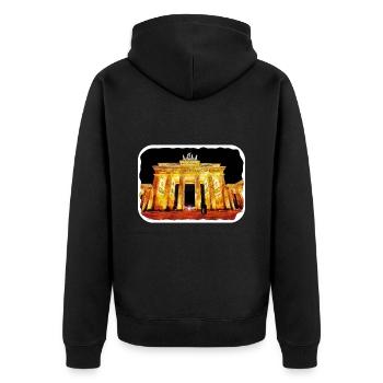 Allemagne Aquarelle Esquisse Dessinée à la main Illustration - Veste à capuche bio Premium Unisexe - noir - Dos - Nico (187cm)