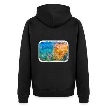 Norvège Aquarelle Esquisse Dessinée à la main Illustration - Veste à capuche bio Premium Unisexe - noir - Dos - Nico (187cm)