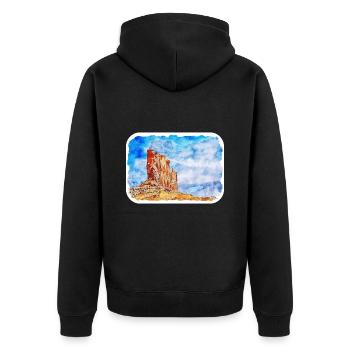 Arizona USA Aquarelle Dessin Dessin Illustration - Veste à capuche bio Premium Unisexe - noir - Dos - Nico (187cm)