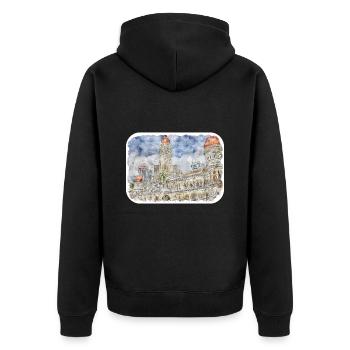 Malaisie Aquarelle Esquisse Dessinée à la Main Illustration - Veste à capuche bio Premium Unisexe - noir - Dos - Nico (187cm)