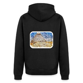 Cairo Egypt Watercolor Sketch Drawn Illustration - Unisex Premium Organic Zip Hoodie - black - Back - Nico (187cm)