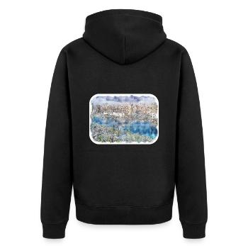Cairo Egypt Watercolor Sketch Drawn Illustration - Unisex Premium Organic Zip Hoodie - black - Back - Nico (187cm)