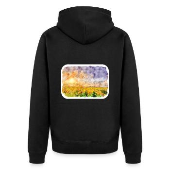 Niederlande Aquarell Skizze gezeichnete Illustration - Unisex Premium Bio Zip Hoodie - Schwarz - Hinten - Nico (187cm)
