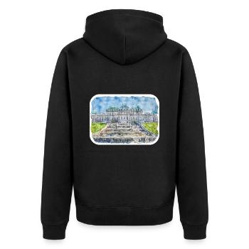 Vienne Autriche Aquarelle Esquisse Dessinée Illustratio - Veste à capuche bio Premium Unisexe - noir - Dos - Nico (187cm)