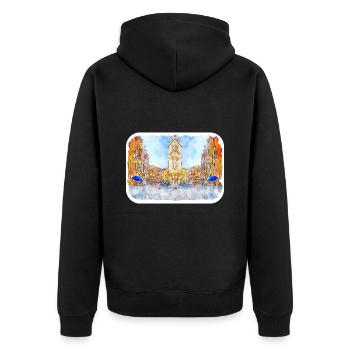 Italy Watercolor Sketch Hand Drawn Illustration - Unisex Premium Organic Zip Hoodie - black - Back - Nico (187cm)