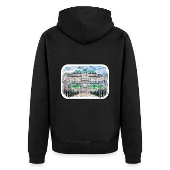 Vienne Autriche Aquarelle Esquisse Dessinée Illustratio - Veste à capuche bio Premium Unisexe - noir - Dos - Nico (187cm)