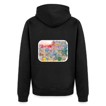 Positano Italy Watercolor Sketch Drawn Illustratio - Unisex Premium Organic Zip Hoodie - black - Back - Nico (187cm)