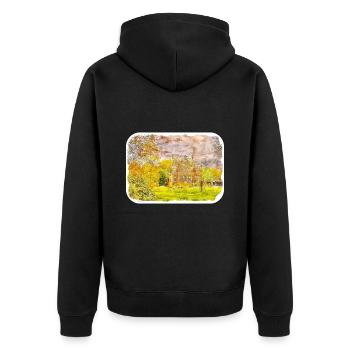 Allemagne Aquarelle Esquisse Dessinée à la main Illustration - Veste à capuche bio Premium Unisexe - noir - Dos - Nico (187cm)