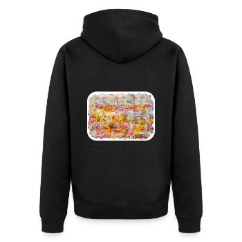 Tallinn Estonia Watercolor Sketch Drawn Illustrati - Unisex Premium Organic Zip Hoodie - black - Back - Nico (187cm)