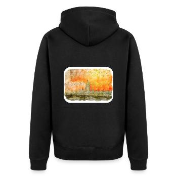 St. Petersburg Russland Aquarell Skizzenmalerei - Unisex Premium Bio Zip Hoodie - Schwarz - Hinten - Nico (187cm)