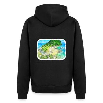 Philippines Aquarelle Sketch Drawn Illustration - Veste à capuche bio Premium Unisexe - noir - Dos - Nico (187cm)