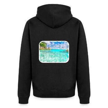 Thaïlande Aquarelle Esquisse Dessinée à la Main Illustration - Veste à capuche bio Premium Unisexe - noir - Dos - Nico (187cm)