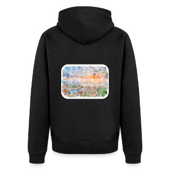 Mexique Aquarelle Esquisse Dessinée à la main Illustration - Veste à capuche bio Premium Unisexe - noir - Dos - Nico (187cm)