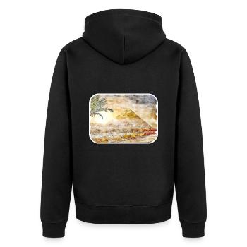 Cairo Egypt Watercolor Sketch Drawn Illustration - Unisex Premium Organic Zip Hoodie - black - Back - Nico (187cm)