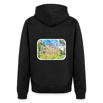 Allemagne croquis aquarelle illustration dessinée à la main - Veste à capuche bio Premium Unisexe - noir - Dos - Nico (187cm)