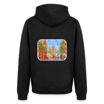 San Miguel De Allende Mexique Aquarelle Croquis Dra - Veste à capuche bio Premium Unisexe - noir - Dos - Nico (187cm)