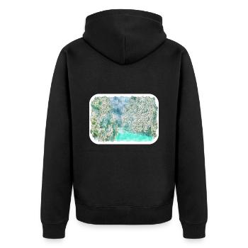 France croquis aquarelle illustration dessinée à la main - Veste à capuche bio Premium Unisexe - noir - Dos - Nico (187cm)