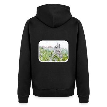 Deutschland Aquarell Skizze handgezeichnete Illustration - Unisex Premium Bio Zip Hoodie - Schwarz - Hinten - Nico (187cm)