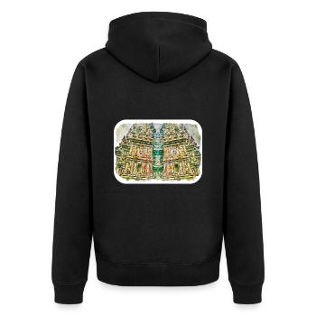 Indonésie Croquis Aquarelle Peinture Dessinée À La Main - Veste à capuche bio Premium Unisexe - noir - Dos - Nico (187cm)