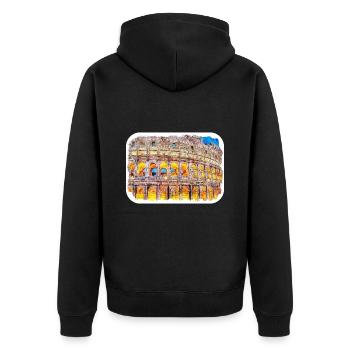 Rom Italien Aquarell Skizze Handgezeichnetes Gemälde - Unisex Premium Bio Zip Hoodie - Schwarz - Hinten - Nico (187cm)