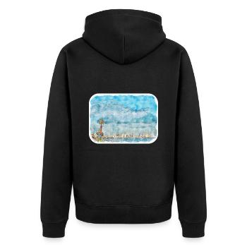 Kalifornien, USA, Aquarell, Skizze, Illustration - Unisex Premium Bio Zip Hoodie - Schwarz - Hinten - Nico (187cm)