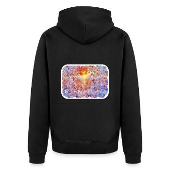 Finlande repère aquarelle croquis peinture dessin - Veste à capuche bio Premium Unisexe - noir - Dos - Nico (187cm)