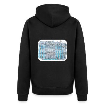 russie, aquarelle, croquis, main, dessiné, illustration - Veste à capuche bio Premium Unisexe - noir - Dos - Nico (187cm)
