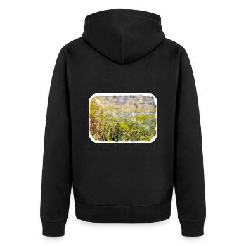 Allemagne Aquarelle Esquisse Dessinée à la main Illustration - Veste à capuche bio Premium Unisexe - noir - Dos - Nico (187cm)