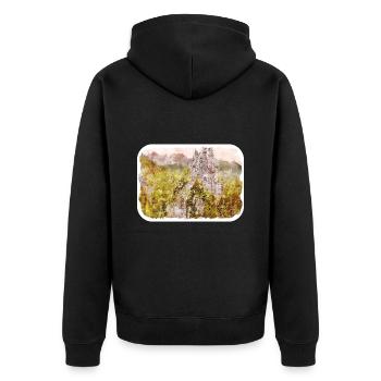 Allemagne Aquarelle Esquisse Dessinée à la main Illustration - Veste à capuche bio Premium Unisexe - noir - Dos - Nico (187cm)