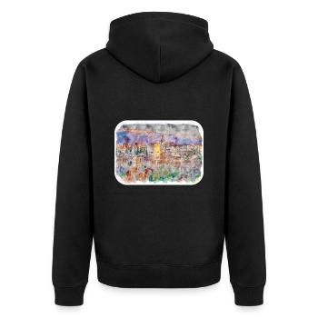 Grenade Espagne Aquarelle Sketch Illustration - Veste à capuche bio Premium Unisexe - noir - Dos - Nico (187cm)