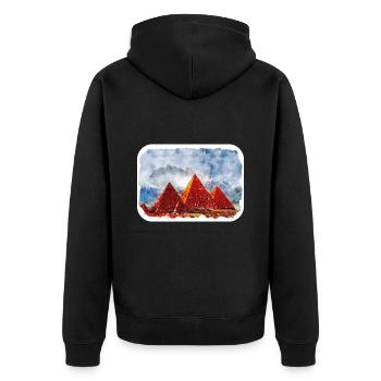 Kairo Ägypten Aquarell Skizze Gezeichnete Illustration - Unisex Premium Bio Zip Hoodie - Schwarz - Hinten - Nico (187cm)