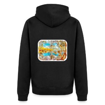 Dinde Aquarelle Esquisse Dessinée à la main Illustration - Veste à capuche bio Premium Unisexe - noir - Dos - Nico (187cm)