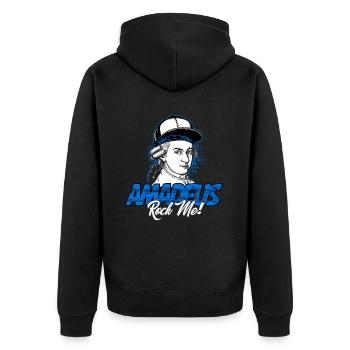 Amadeus Rock Me | Wolfgang Amadeus Mozart Classique - Veste à capuche bio Premium Unisexe - noir - Dos - Nico (187cm)