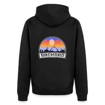 Bagdad Irak Skyline Vintage Sunset Travel Souveni - Unisex Premium Bio Zip Hoodie - Schwarz - Hinten - Nico (187cm)