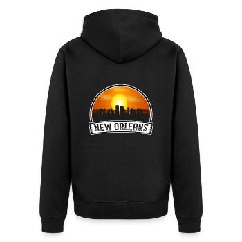 Nouvelle-Orléans Louisiane États-Unis Skyline Vintage Sunset T - Veste à capuche bio Premium Unisexe - noir - Dos - Nico (187cm)