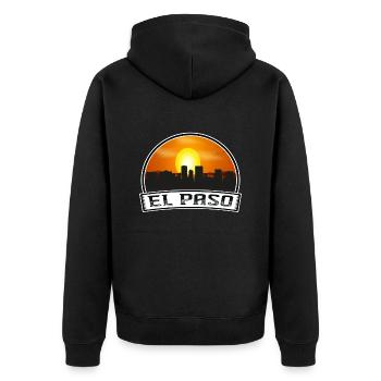 El Paso Texas États-Unis Skyline Vintage Sunset Travel So - Veste à capuche bio Premium Unisexe - noir - Dos - Nico (187cm)