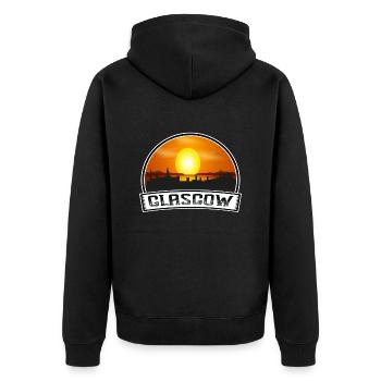 Glasgow Scotland Skyline Vintage Sunset Travel Sou - Unisex Premium Organic Zip Hoodie - black - Back - Nico (187cm)