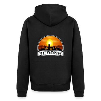 Vérone Italie Skyline Vintage Sunset Travel Souveni - Veste à capuche bio Premium Unisexe - noir - Dos - Nico (187cm)