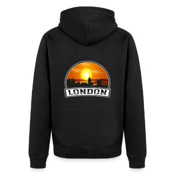 Londres Angleterre Skyline Vintage Sunset Travel Souve - Veste à capuche bio Premium Unisexe - noir - Dos - Nico (187cm)