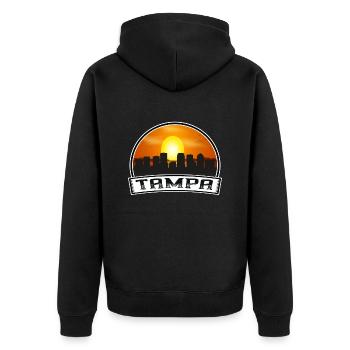 Tampa Floride États-Unis Skyline Vintage Sunset Travel So - Veste à capuche bio Premium Unisexe - noir - Dos - Nico (187cm)
