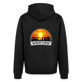 Varsovie Pologne Skyline Vintage Sunset Travel Souven - Veste à capuche bio Premium Unisexe - noir - Dos - Nico (187cm)