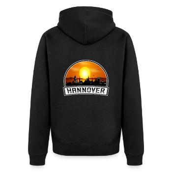 Hanovre Allemagne Skyline Vintage Sunset Travel Sou - Veste à capuche bio Premium Unisexe - noir - Dos - Nico (187cm)