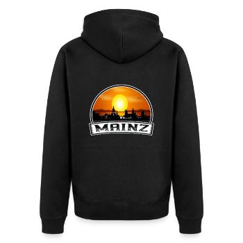 Mayence Allemagne Skyline Vintage Sunset Travel Souven - Veste à capuche bio Premium Unisexe - noir - Dos - Nico (187cm)